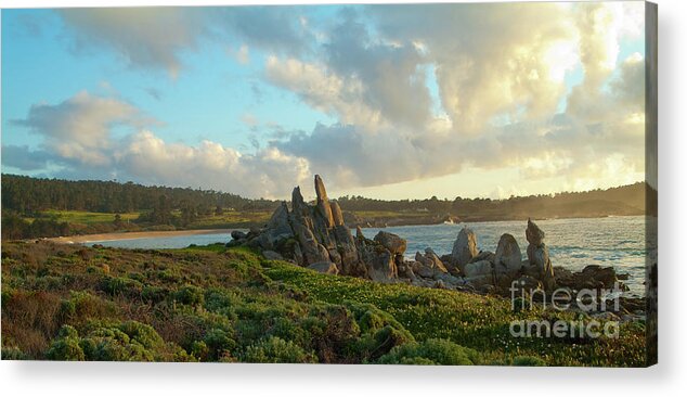 Sunset Acrylic Print featuring the photograph Sunset on the Pacific Ocean by Charlene Mitchell