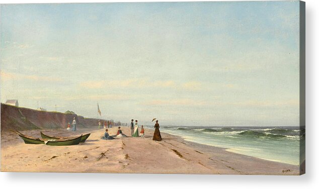Francis Augustus Silva Acrylic Print featuring the painting The Beach at Long Branch New Jersey by Francis Augustus Silva