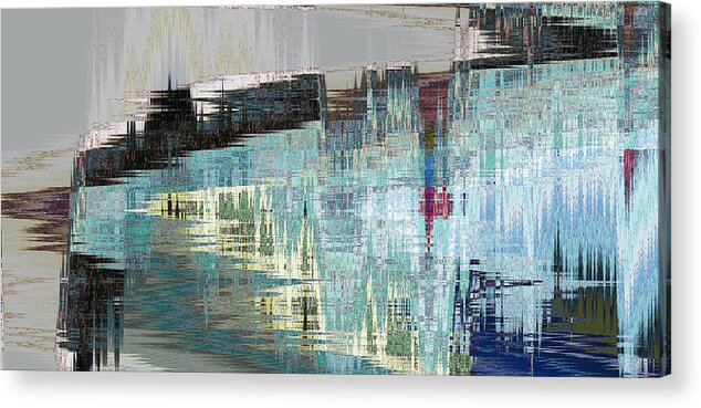 Abstract Acrylic Print featuring the digital art Triangle Lake by Lenore Senior