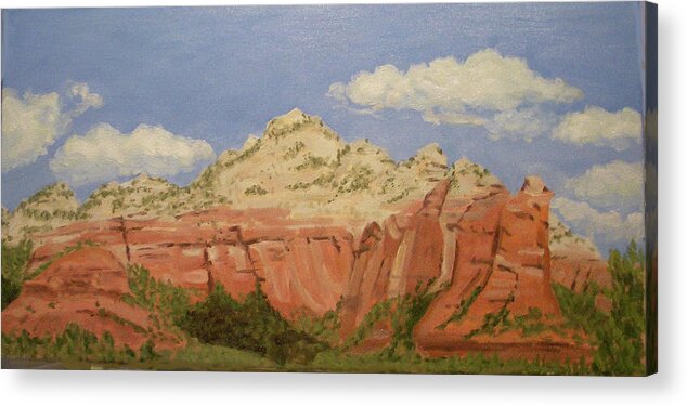 Landscape Acrylic Print featuring the painting View from Sedona by Stan Chraminski