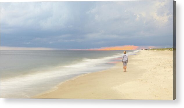 Beachclub Acrylic Print featuring the photograph Walk on the beach by Nick Noble