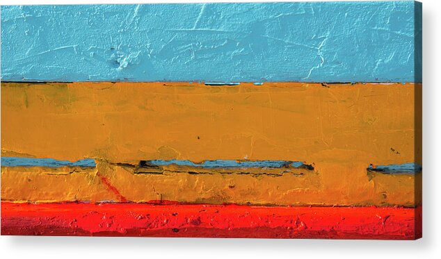 Blue Background Acrylic Print featuring the photograph Blue Yellow and Red art by Michalakis Ppalis