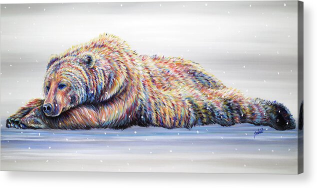 Snow Dreams Acrylic Print featuring the painting Snow Dreams by Teshia Art