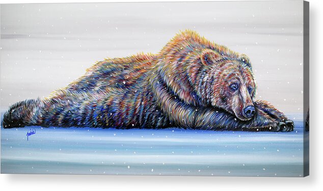 Bear Acrylic Print featuring the painting Glacier Griz by Teshia Art