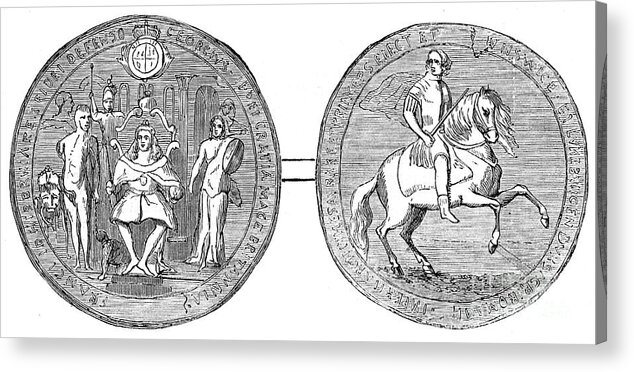 Horse Acrylic Print featuring the drawing Great Seal Of George II, Mid 18th by Print Collector