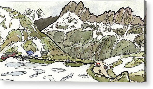 Landscape Acrylic Print featuring the painting Grinselpass, Switzerland by Craig Macnaughton