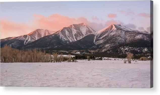 Four Seasons Acrylic Print featuring the photograph Mount Princeton - Winter by Aaron Spong