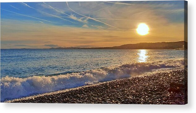 Sunset Acrylic Print featuring the photograph Panoramic Pastel Sunset by Andrea Whitaker