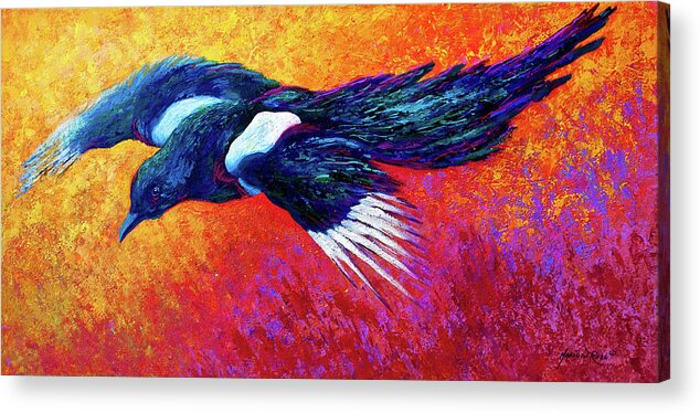 Pie In Flight Acrylic Print featuring the painting Pie In Flight by Marion Rose
