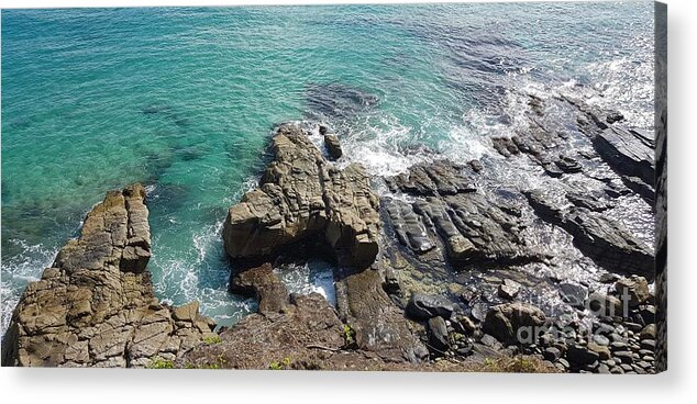 Landscape Acrylic Print featuring the photograph Rocks And Water by Cassy Allsworth