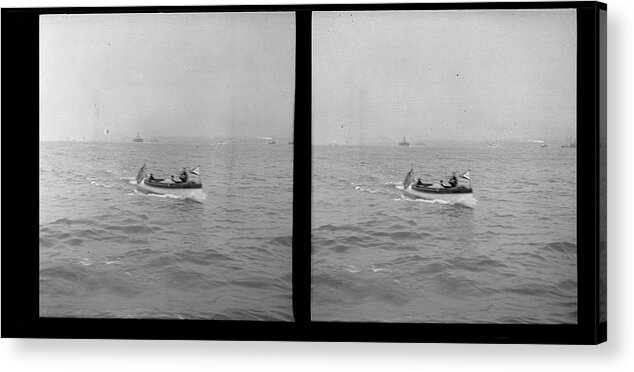 Motorboat Acrylic Print featuring the photograph Unidentified Motorboat by The New York Historical Society