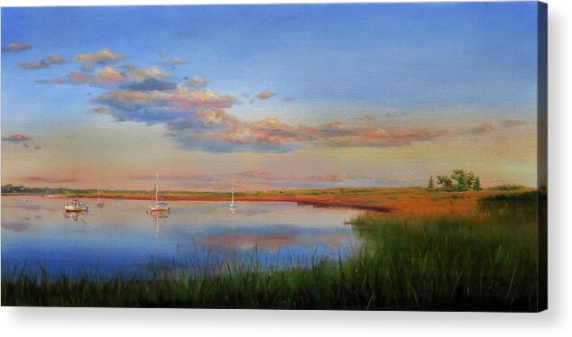 Cape Cod Acrylic Print featuring the painting West Bay Landing, Osterville by Jonathan Gladding