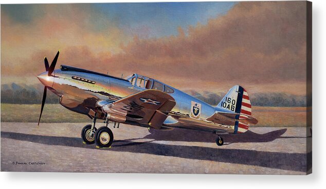 Aviation Art Acrylic Print featuring the painting Airshow Warhawk by Douglas Castleman