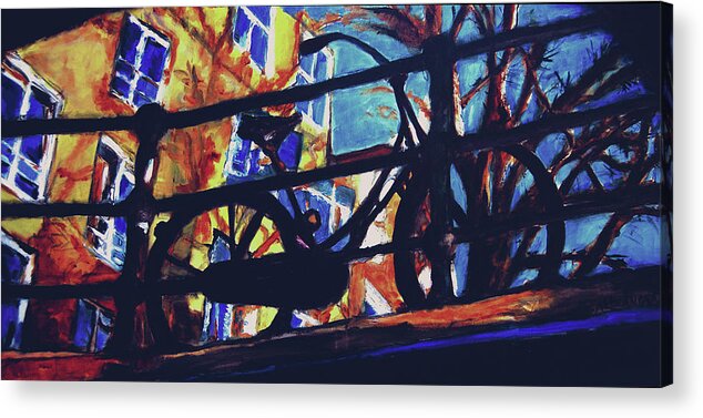 Amsterdam Acrylic Print featuring the painting Amstel Bike by Fine Art by Alexandra