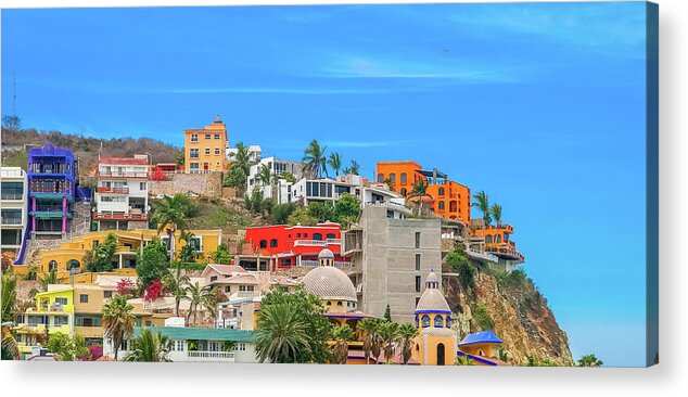 Architecture Acrylic Print featuring the photograph Colorful Hilltop Condos by Darryl Brooks