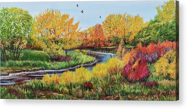 Cooks Creek Acrylic Print featuring the painting Cooks Creek Splendor by Marilyn McNish