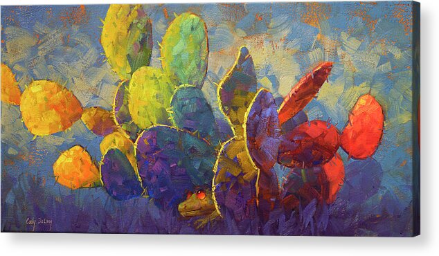 Cactus Acrylic Print featuring the painting Eye of the beholder by Cody DeLong
