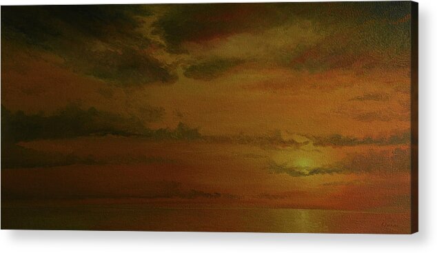 Sunset Acrylic Print featuring the painting Florida Sunset by Charles Owens