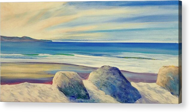 Beach Acrylic Print featuring the painting GoodMorningGoleta by Jeffrey Campbell