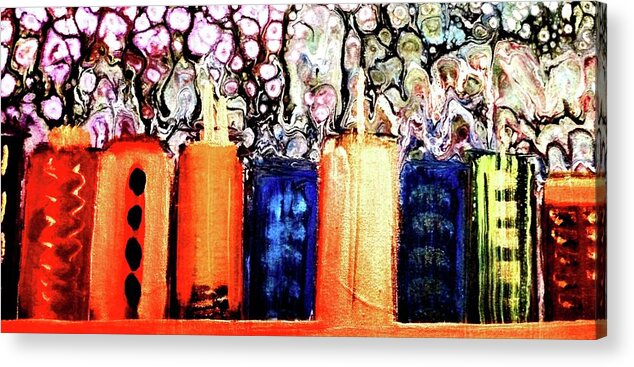 City Acrylic Print featuring the painting Groovy City by Anna Adams