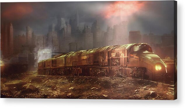 Ai Acrylic Print featuring the digital art Last Stop Desert City by Micah Offman