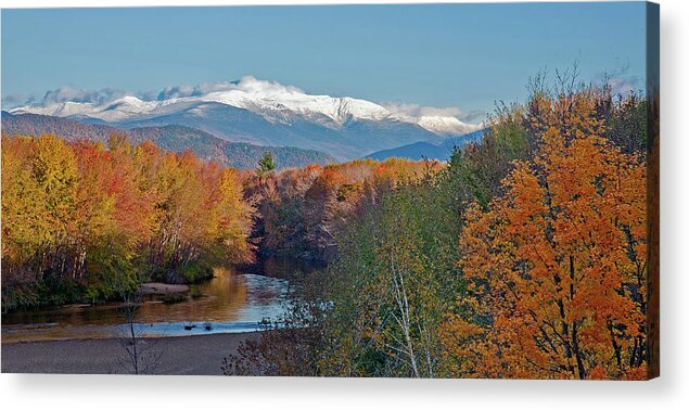 Conway Acrylic Print featuring the photograph Mt Washington Over The Saco by John Rowe