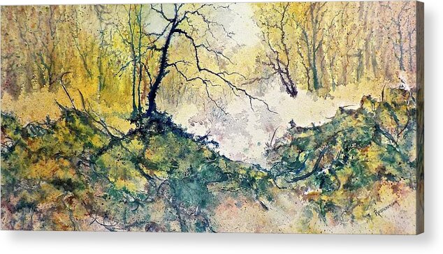 Watercolor Acrylic Print featuring the painting Nature's Textures by Carolyn Rosenberger