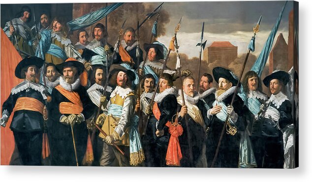 Officers Acrylic Print featuring the painting Officers and sub-alterns of the St George Civic Guard by Frans Hals by Mango Art