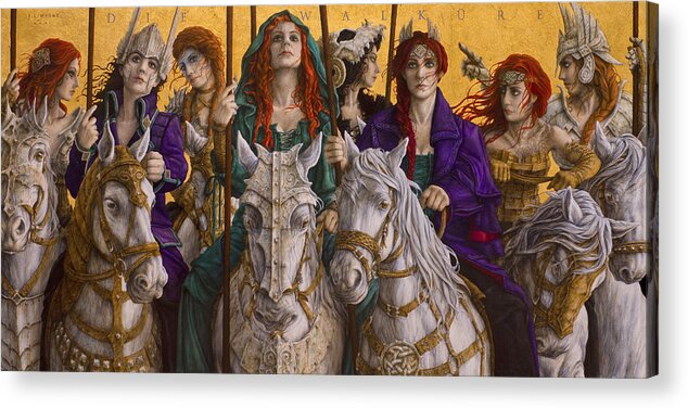 Die Walkure Acrylic Print featuring the painting Ride of the Valkyries by Jose Luis Munoz Luque