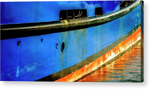 Coast Acrylic Print featuring the photograph Ship Side Reflections by Jerry Sodorff