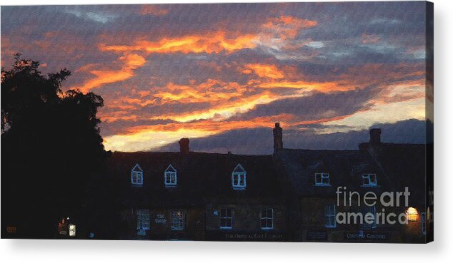 Stow-in-the-wold Acrylic Print featuring the photograph Stow Shops at Sunset by Brian Watt
