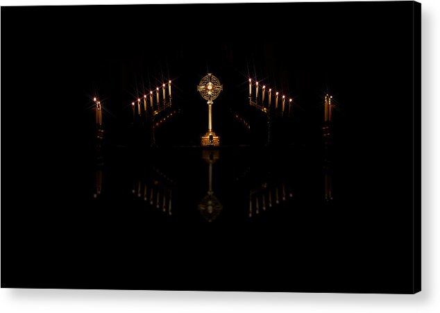 Monstrance Acrylic Print featuring the photograph Adoration by Cecil Fuselier