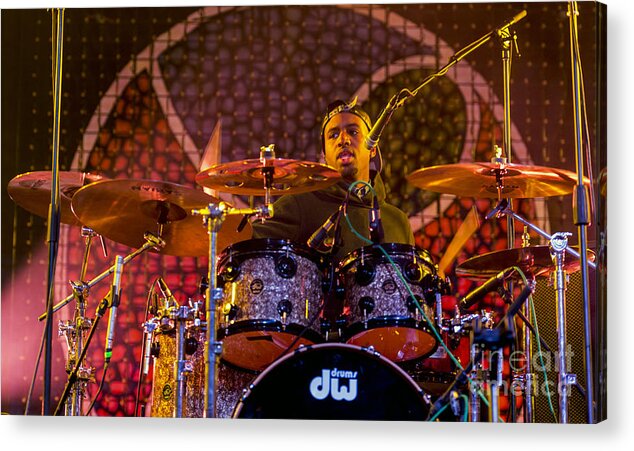 Alvin Ford Jr. Acrylic Print featuring the photograph Alvin Ford Jr. with Dumpstaphunk by David Oppenheimer