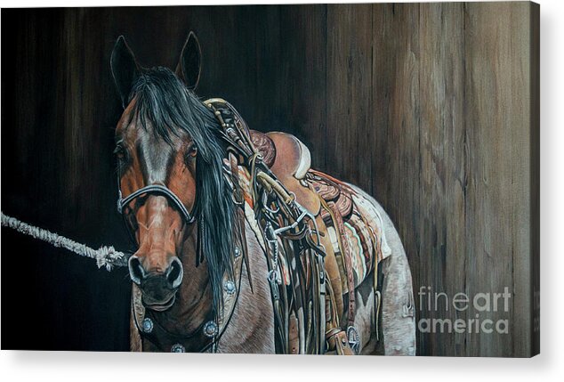 Horse Acrylic Print featuring the pastel Ready and Willing by Joni Beinborn