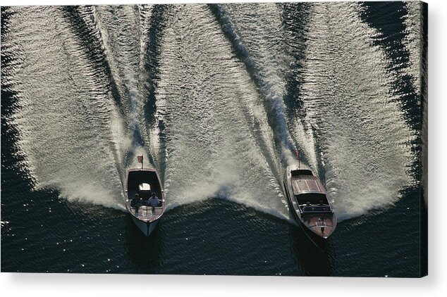 Boat Acrylic Print featuring the photograph Aerial Wash by Steven Lapkin