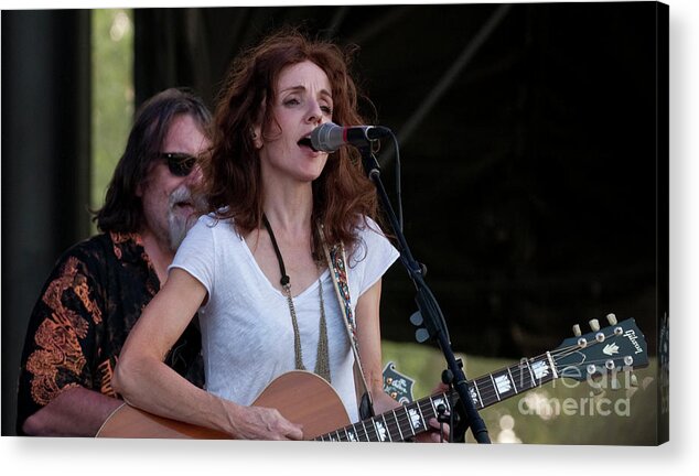 Bonnaroo; Bonnaroo Music Festival; Tickets; Manchester; Tennessee; Photos; Pictures; Photography; Festival; Pics Acrylic Print featuring the photograph Patty Griffin with Robert Plant and the Band of Joy at Bonnaroo by David Oppenheimer