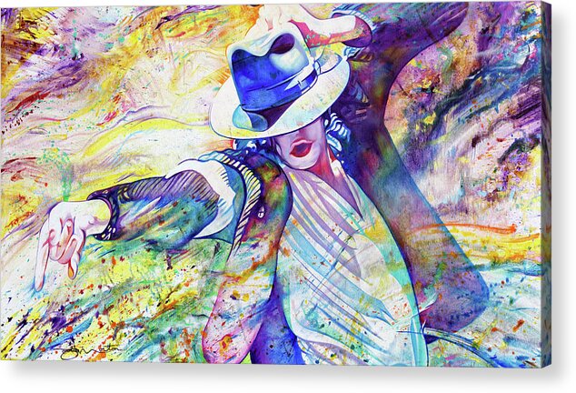 Michael Jackson Acrylic Print featuring the painting The Flow of Micheal Jackson by Joshua Morton