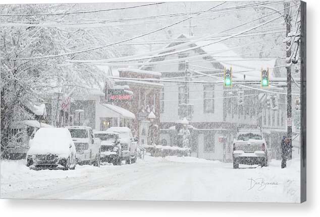 Snow Acrylic Print featuring the photograph West Main in Snow #6235 by Dan Beauvais