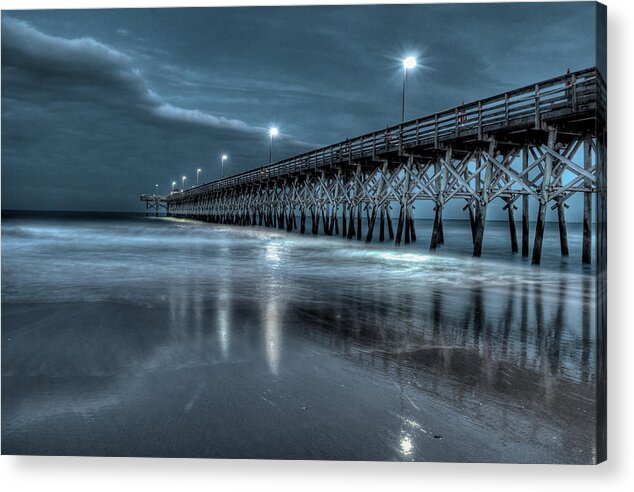 2nd Ave Pier Acrylic Print featuring the photograph Nighttime at the Pier #1 by At Lands End Photography