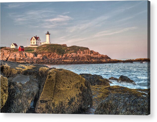 Cape Neddick Acrylic Print featuring the photograph Cape Neddick Lighthouse From the Rocks by At Lands End Photography