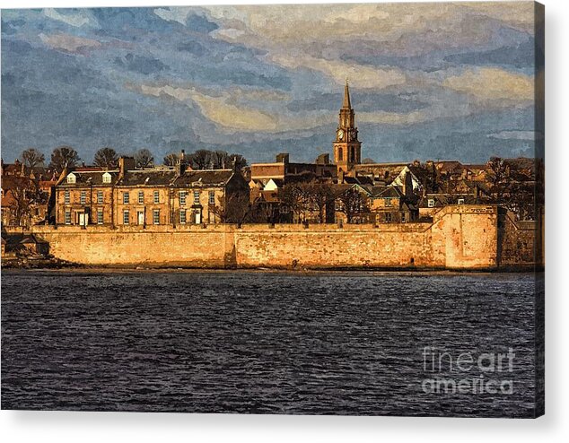 Photo Art Acrylic Print featuring the photograph River Tweed at Berwick - Photo Art by Les Bell