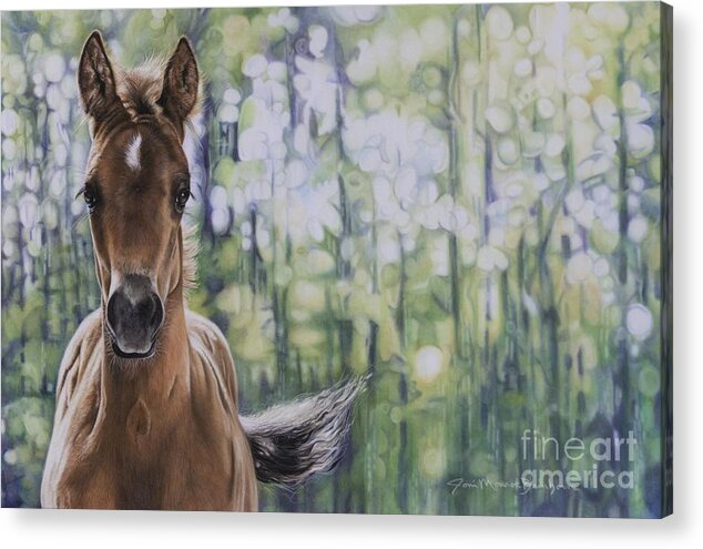 Filly Acrylic Print featuring the pastel The Frilly Filly by Joni Beinborn
