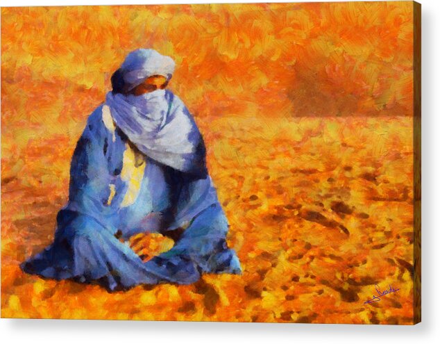 Rossidis Acrylic Print featuring the painting Tuareg 2 L.E. by George Rossidis