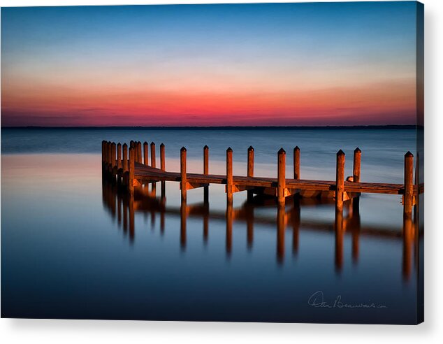 Currituck Sound Acrylic Print featuring the photograph Dock on Currituck Sound 5665 by Dan Beauvais