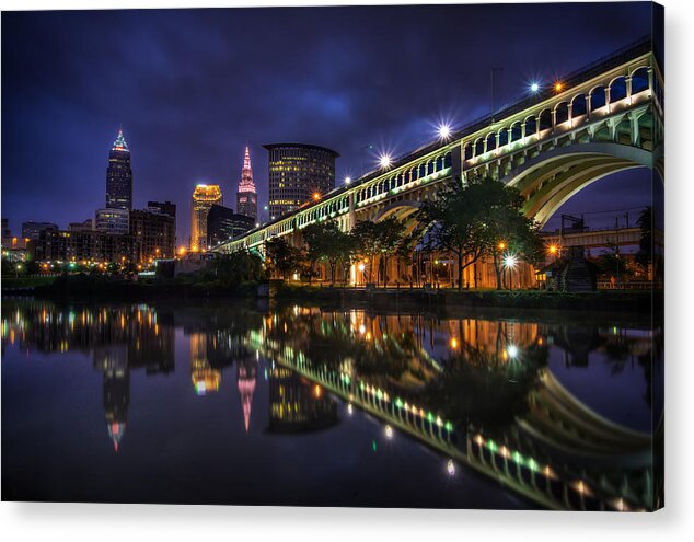 Alep Acrylic Print featuring the photograph Early Morning Riverside in Cleveland by At Lands End Photography