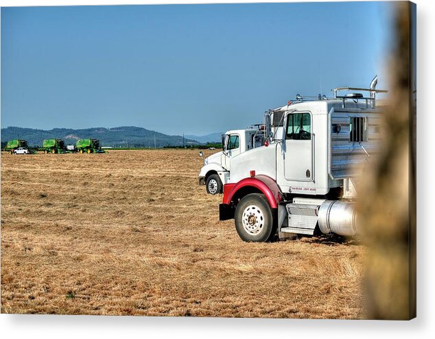 Farm Acrylic Print featuring the photograph Semi Trucks Ready by Jerry Sodorff