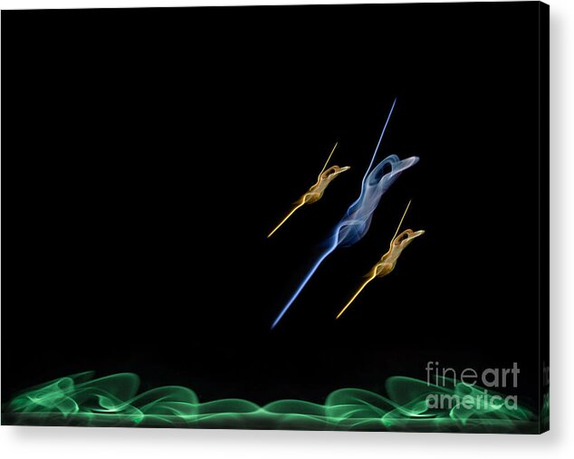 Abstract Acrylic Print featuring the photograph Swallows by Roger Monahan