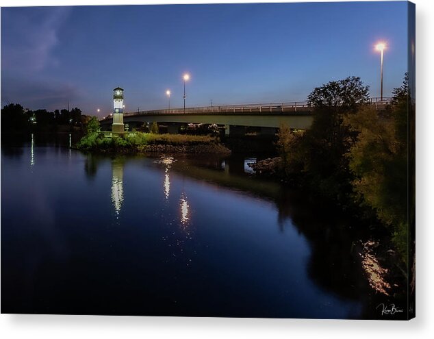 Night Photography Acrylic Print featuring the photograph Boom Island Wide Signed by Karen Kelm