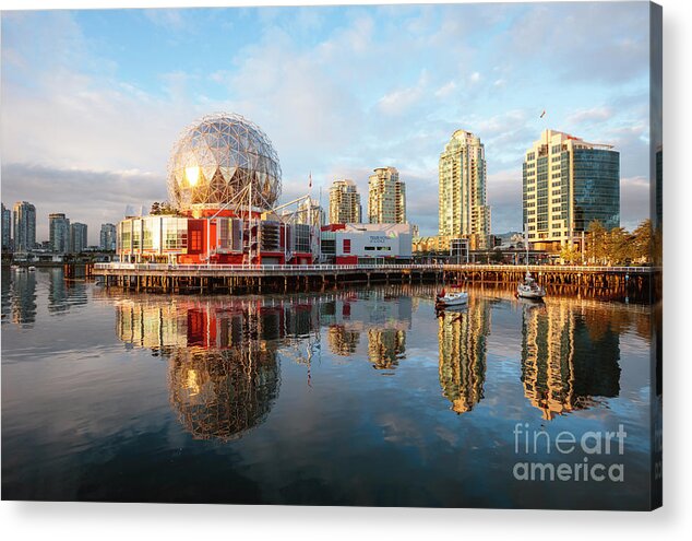 Vancouver Acrylic Print featuring the photograph Science World, False Creek, Vancouver by Matteo Colombo