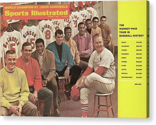 St. Louis Cardinals Acrylic Print featuring the photograph St. Louis Cardinals, 1968 World Series Champions Sports Illustrated Cover by Sports Illustrated